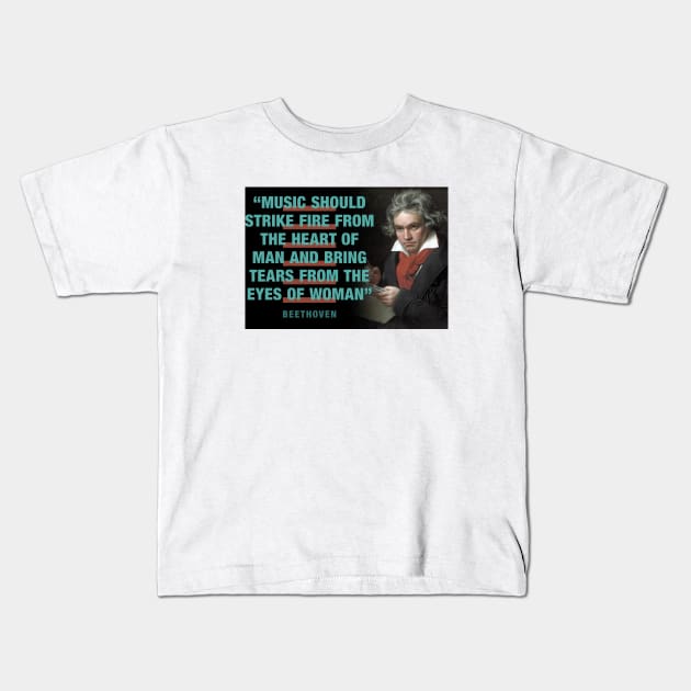 Beethoven Quotes Kids T-Shirt by PLAYDIGITAL2020